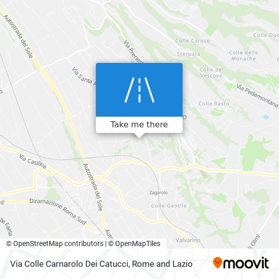 Via Colle Carnarolo Dei Catucci map
