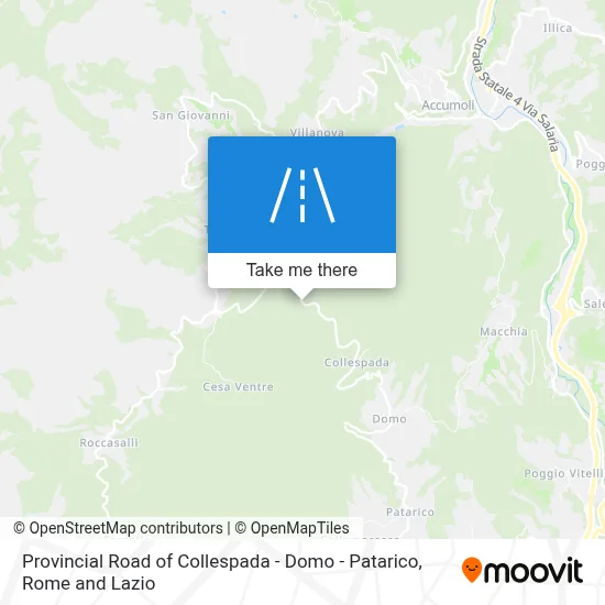 Provincial Road of Collespada - Domo - Patarico map