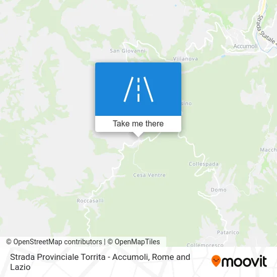Torrita - Accumoli Provincial Road map