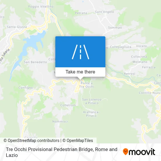 Tre Occhi Provisional Pedestrian Bridge map
