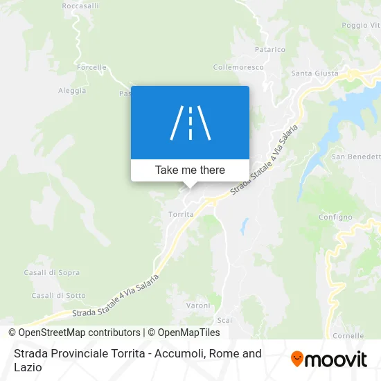 Provincial Road Torrita - Accumoli map