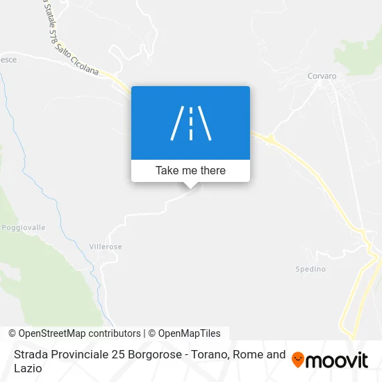 Provincial Road 25 Borgorose - Torano map