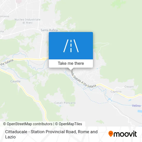 Cittaducale - Station Provincial Road map