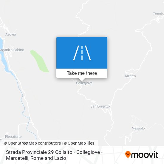 Strada Provinciale 29 Collalto - Collegiove - Marcetelli map