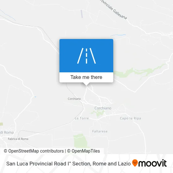 San Luca Provincial Road I° Section map