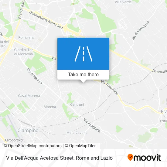 Via Dell'Acqua Acetosa Street map