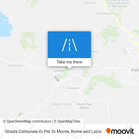 Communal Street of Pie' di Monte map