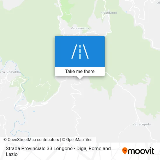 Provincial Road 33 Longone - Dam map