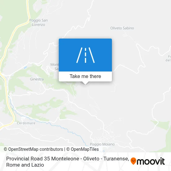 Provincial Road 35 Monteleone - Oliveto - Turanense map