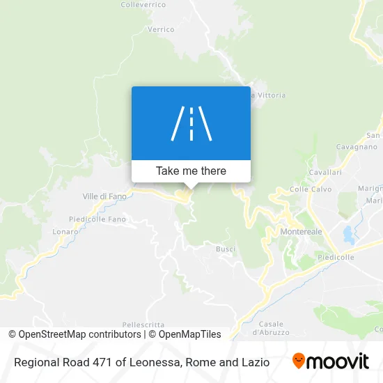 Regional Road 471 of Leonessa map