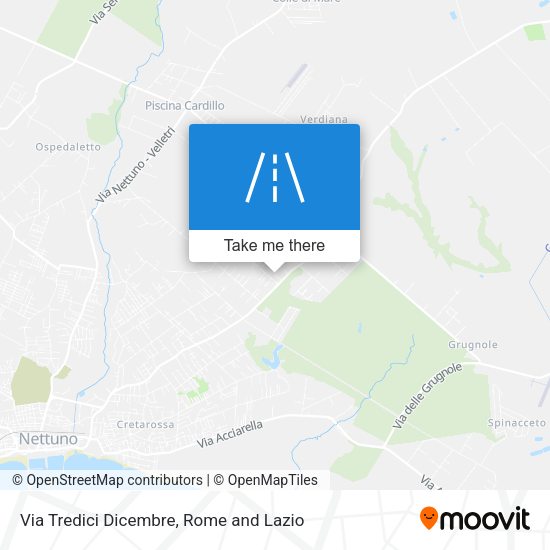 Via Tredici Dicembre map