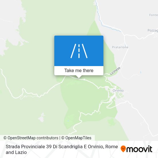 Strada Provinciale 39 Di Scandriglia E Orvinio map