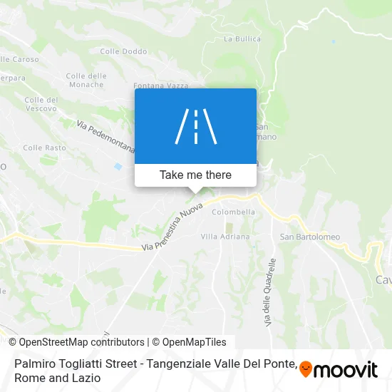 Palmiro Togliatti Street - Tangenziale Valle Del Ponte map