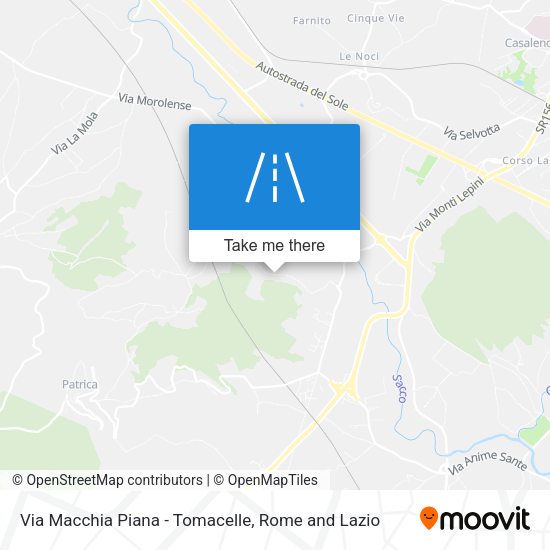 Via Macchia Piana - Tomacelle map