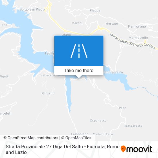 Strada Provinciale 27 Diga Del Salto - Fiumata map