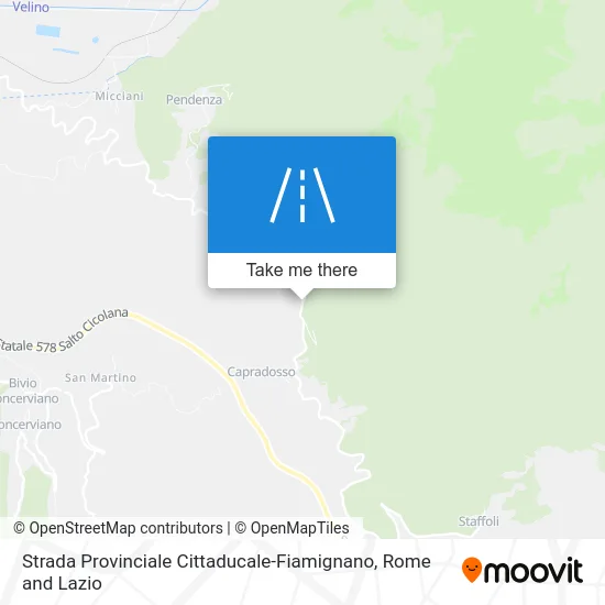 Cittaducale-Fiamignano Provincial Road map