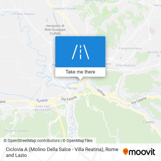 Ciclovia A (Molino Della Salce - Villa Reatina) map