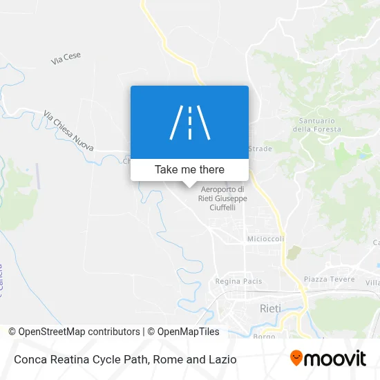Conca Reatina Cycle Path map