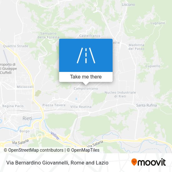 Via Bernardino Giovannelli map