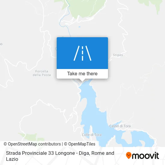 Provincial Road 33 Longone - Dam map