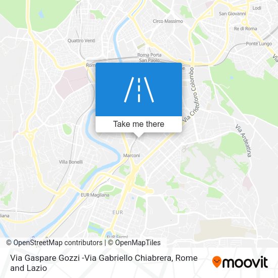 Via Gaspare Gozzi -Via Gabriello Chiabrera map