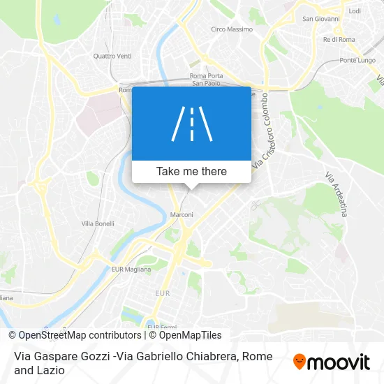 Gaspare Gozzi Street - Gabriello Chiabrera Street map