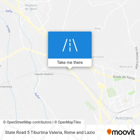 State Road 5 Tiburtina Valeria map