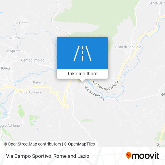 Via Campo Sportivo map