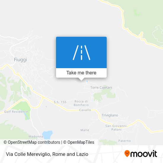 Via Colle Mereviglio map