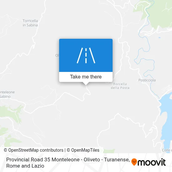 Provincial Road 35 Monteleone - Oliveto - Turanense map