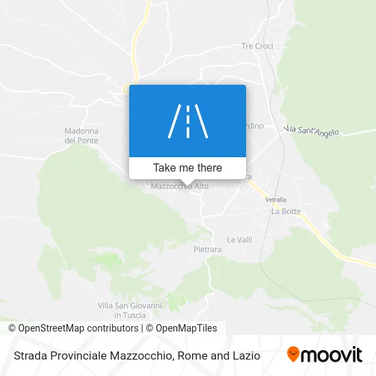 Mazzocchio Provincial Road map