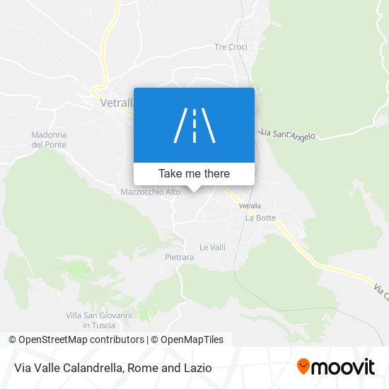 Via Valle Calandrella map