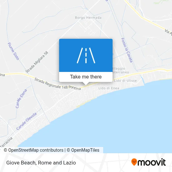 Giove Beach map