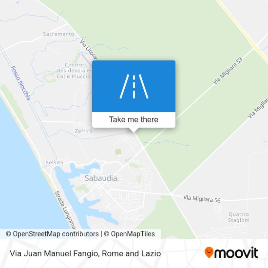 Via Juan Manuel Fangio map