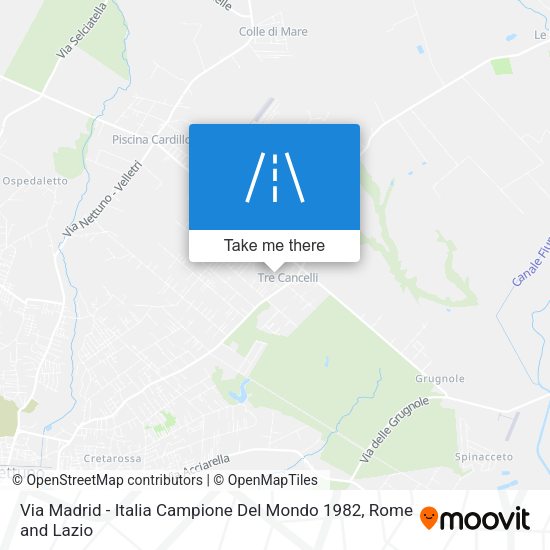 Via Madrid - Italia Campione Del Mondo 1982 map