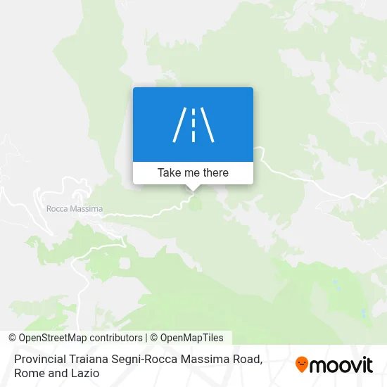 Provincial Traiana Segni-Rocca Massima Road map