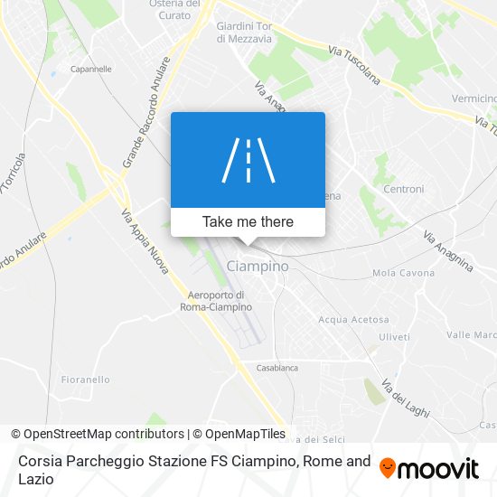 Corsia Parcheggio Stazione FS Ciampino map
