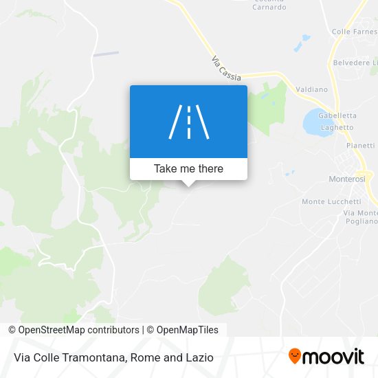 Via Colle Tramontana map