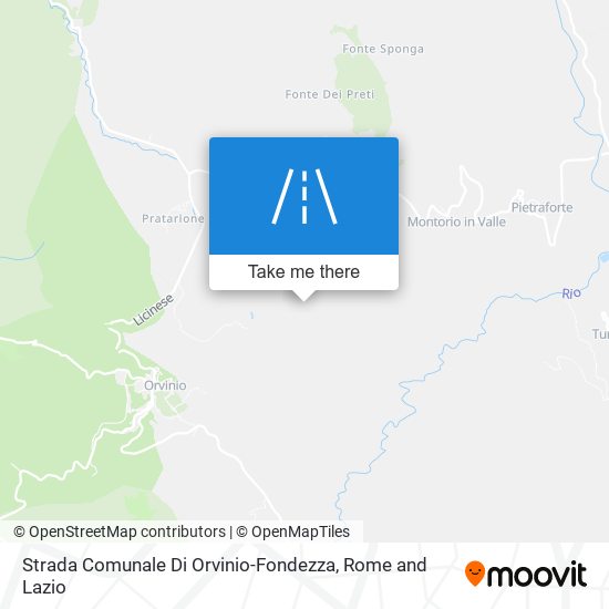 Strada Comunale Di Orvinio-Fondezza map