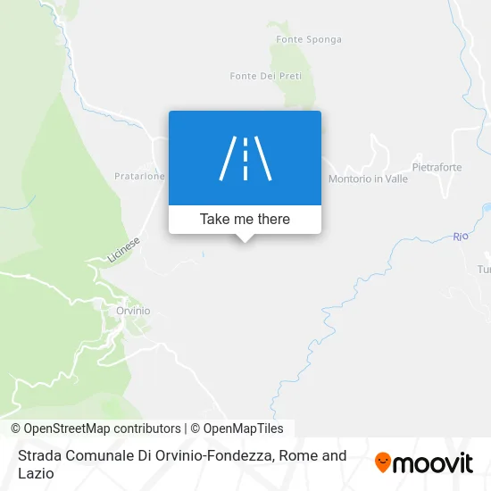 Orvinio-Fondezza Communal Road map