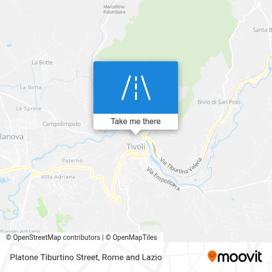 Platone Tiburtino Street map