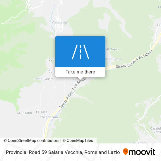 Provincial Road 59 Salaria Vecchia map