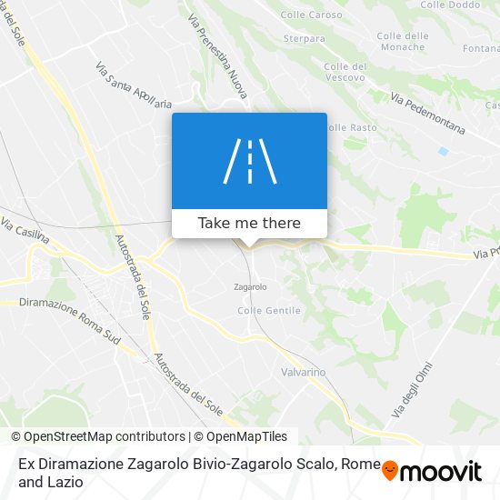 Ex Diramazione Zagarolo Bivio-Zagarolo Scalo map