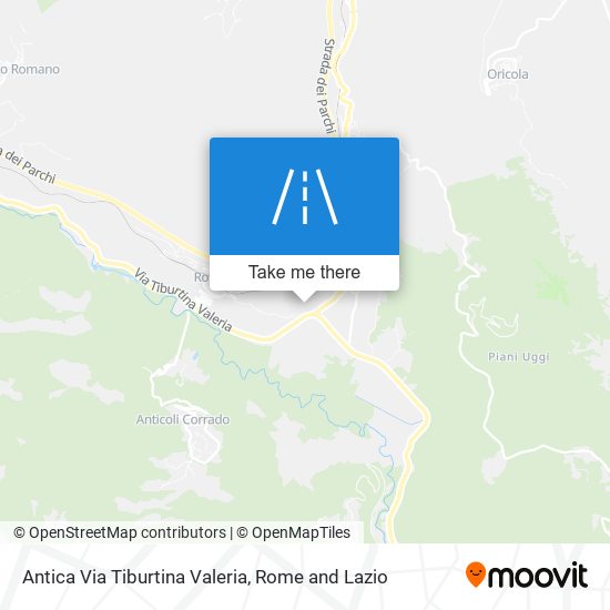 Antica Via Tiburtina Valeria map