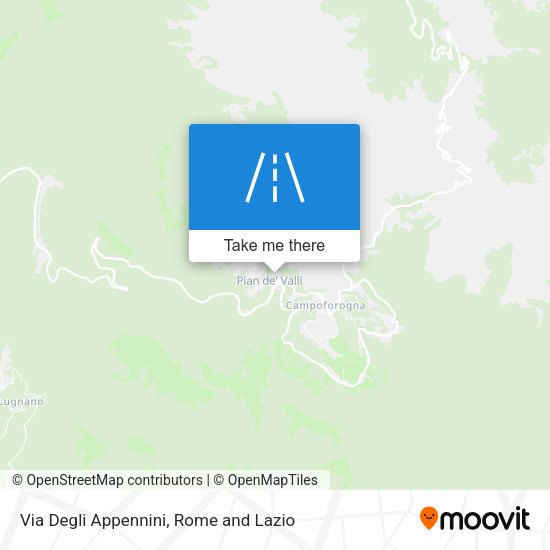Via Degli Appennini map