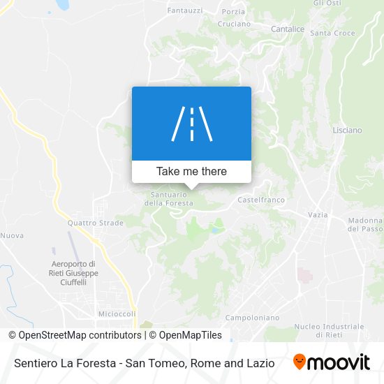 Sentiero La Foresta - San Tomeo map