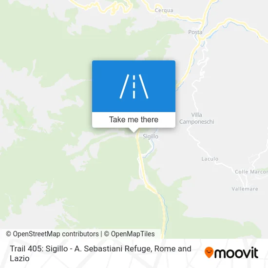 Trail 405: Sigillo - A. Sebastiani Refuge map
