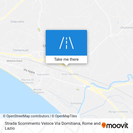Strada Scorrimento Veloce Via Domitiana map