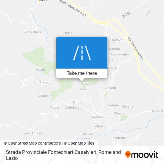 Strada Provinciale Fontechiari-Casalvieri map