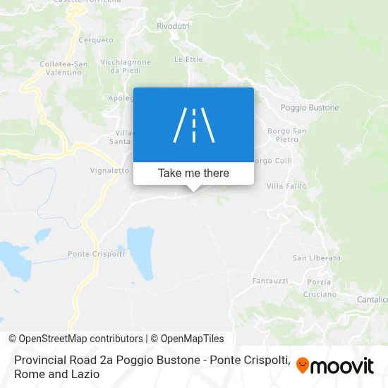 Provincial Road 2a Poggio Bustone - Ponte Crispolti map